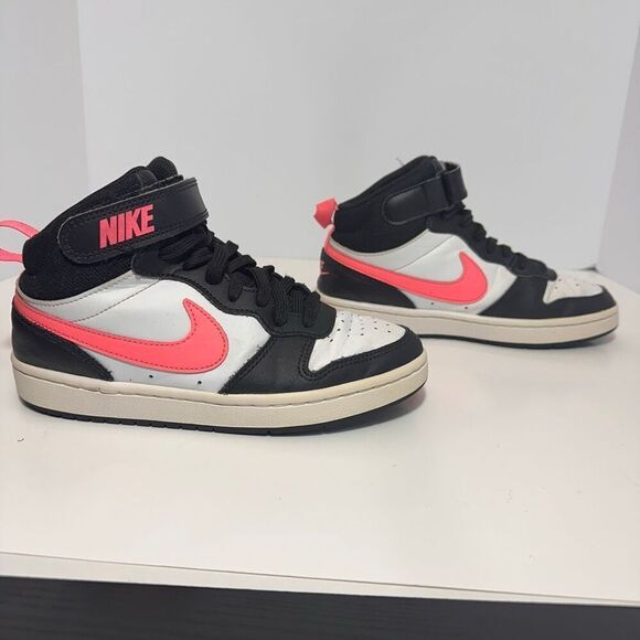 Nike Other - Nike Court Borough Mid 2 Sneakers Black White Pink | Youth Size 4